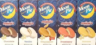 MoonPie Minis Variety Pack - All 5 Flavors: Chocolate, Vanilla, Strawberry, Banana, Salted Caramel - 30 Mini Pies Total
