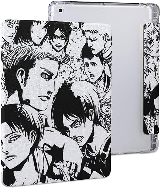 Amazon Com Attack On Titan Manga Case For Ipad Pro 11 21 Ipad Air 4 10 9 Ipad 10 2 With Pencil Holder Trifold Stand Protective Silicone Case Cover Electronics