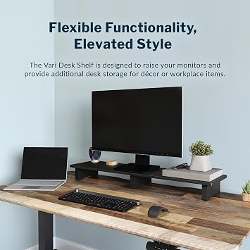 Vari Modern Monitor Riser - Dual Monitor Stand Black