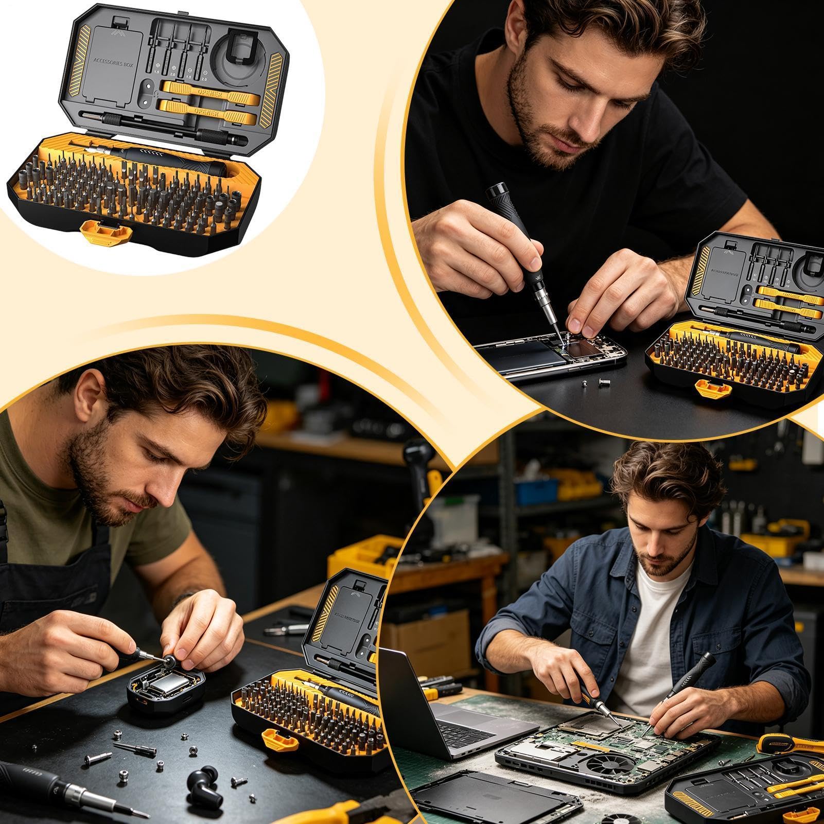 Juego de puntas de destornillador Portátil con mango antideslizante | Set Destornilladores Magnéticos para segunda mano, electricistas, reparaciones domésticas, fabricación industrial