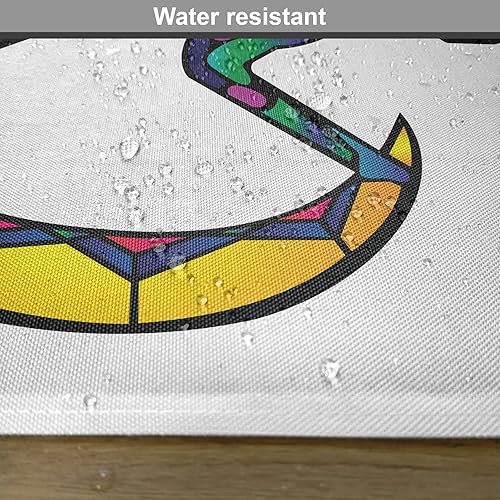 Miniatura 422 de Ambesonne Juego de 4 manteles individuales amarillos y azules, diseño de flores de primavera, flores vibrantes, manteles individuales de tela Azul