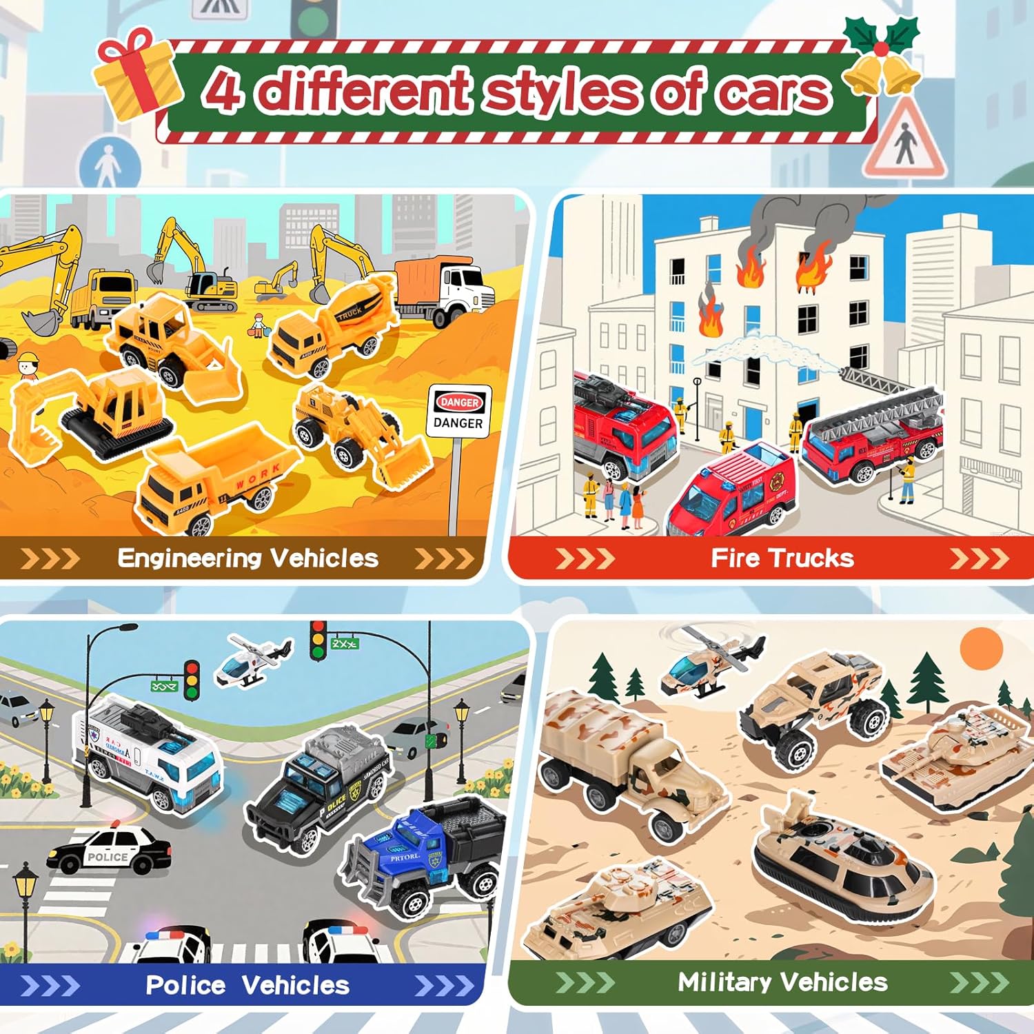 Advent Calendar 2025 Alloy Car Toys for Kids Advent Countdown Calendar Christmas Stocking Stuffer For Boys Girls Gifts 3 age+