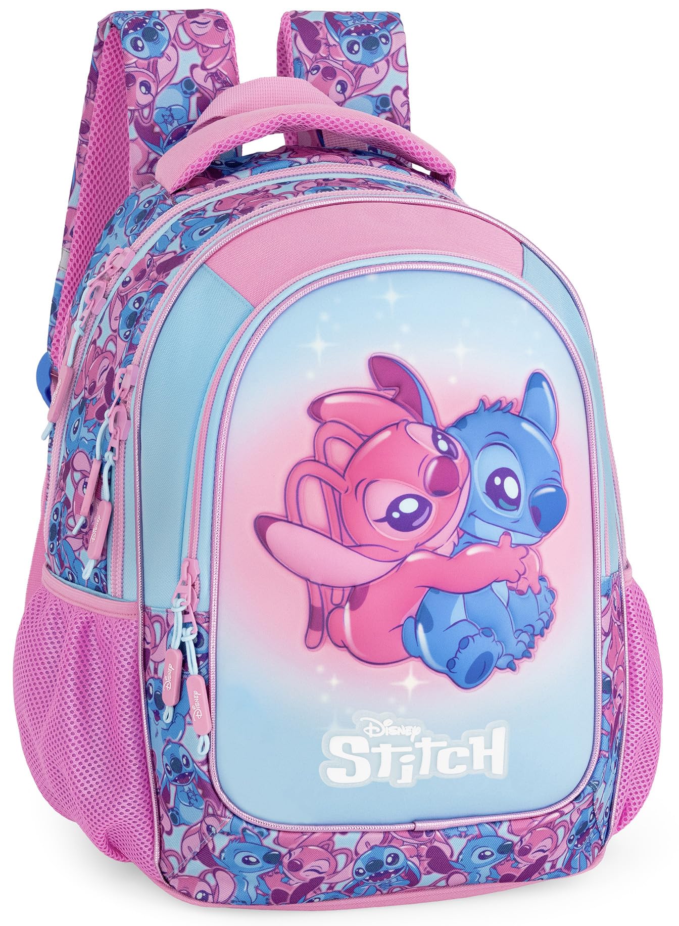 Sac à Dos Scolaire Fille pour Fans de Stitch 43x33x20 cm - Cartable École Primaire CP CE1 CE2 CM1 CM2 (6-10 Ans) - Ergonomique, Adaptable Trolley, Fond Renforcé