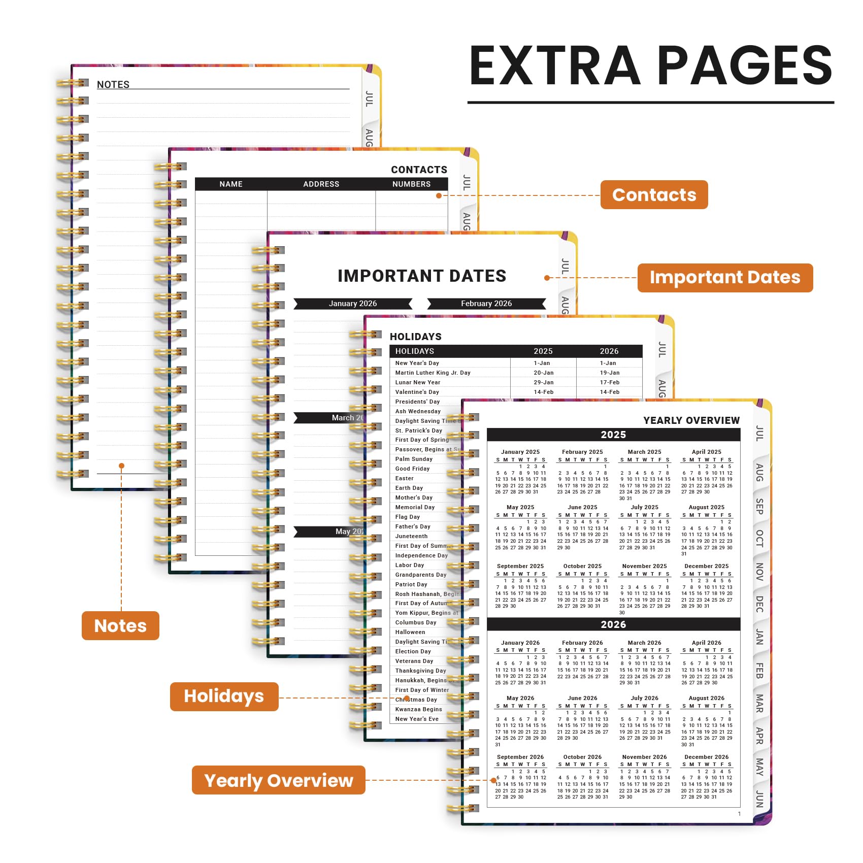 Academic Planner 2025-2026 - Monthly & Weekly Student Teacher Planner, July 2025 To June 2026, A5 Size - View #8