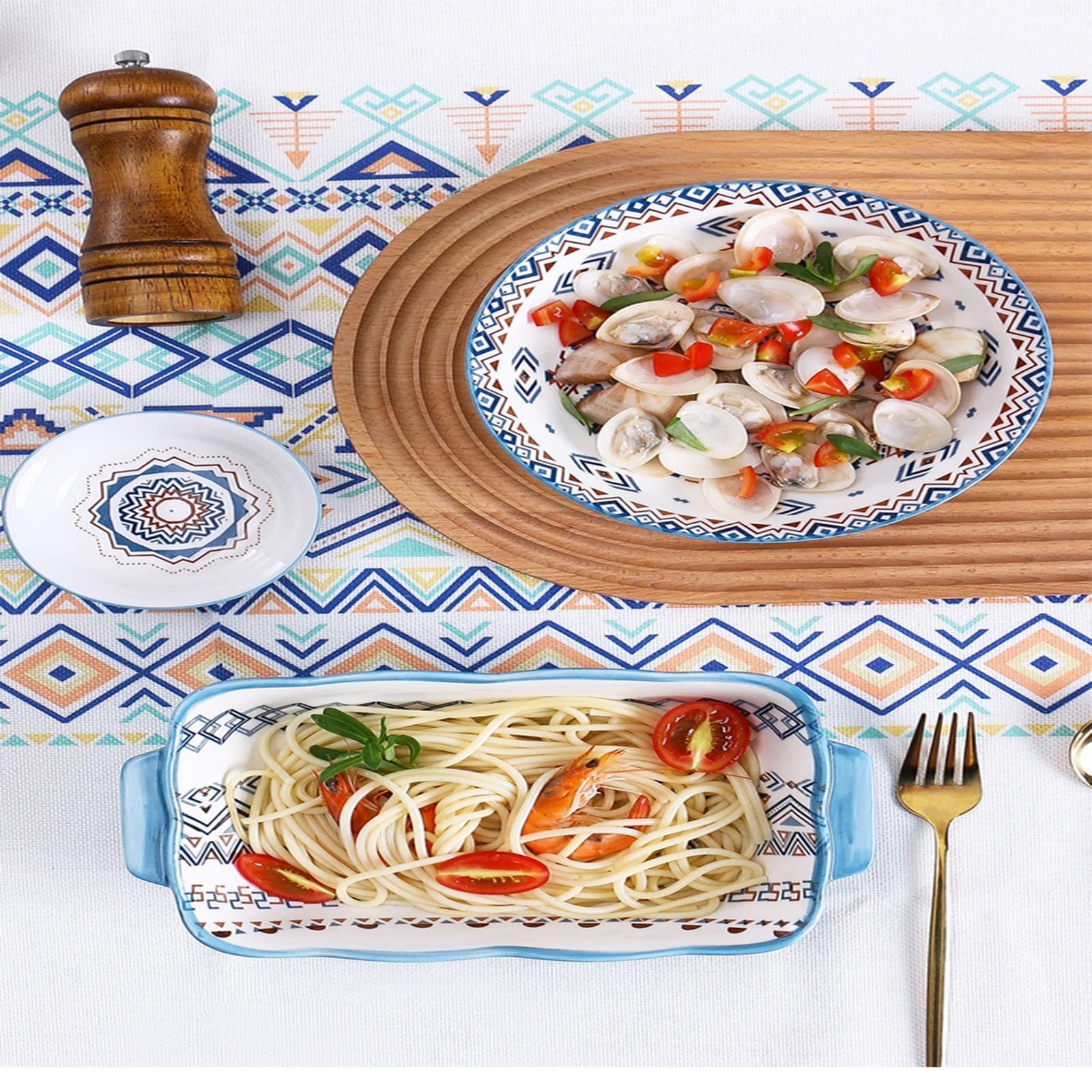 20-częściowy porcelanowy zestaw zastawy stołowej, elegancka zastawa stołowa, kompletny zestaw naczyń do rodzinnej jadalni, stylowe talerze obiadowe do domu i rozrywki