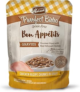 Merrick Purrfect Bistro Bon Appetits Grain Free Wet Cat Food Chicken Recipe Chunks in Gravy - (24) 3 oz. Pouches