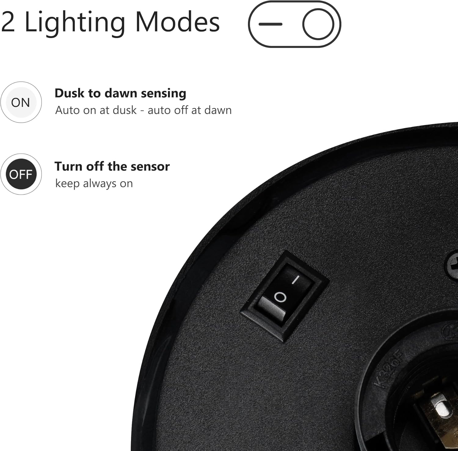 Outdoor Dusk to Dawn Wall Lantern Black Modern Exterior Wall Mount Light Fixture with Photocell E26 Waterproof Porch Light for Patio Garage Front Door