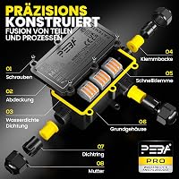 PEBA IP68 Vízálló Elosztódoboz Kábel Csatlakozó 4-12mm Kültéri Fekete 7