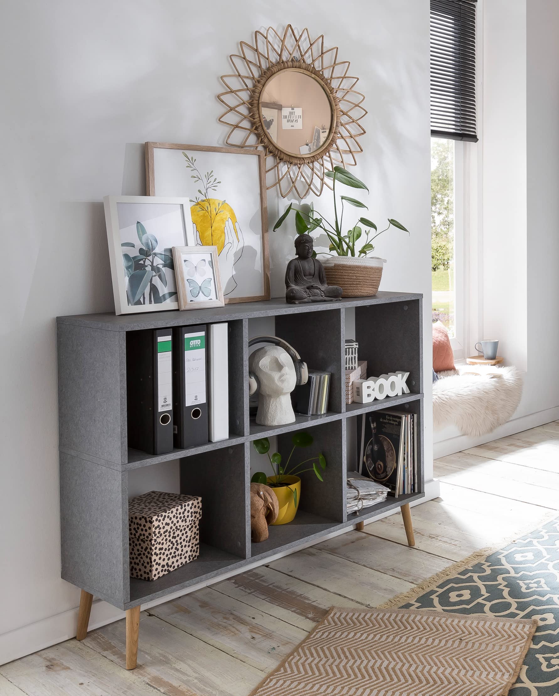 Schildmeyer Jonte Regal 150574, Feel Grey, 104,3 x 33 x 85,5 cm