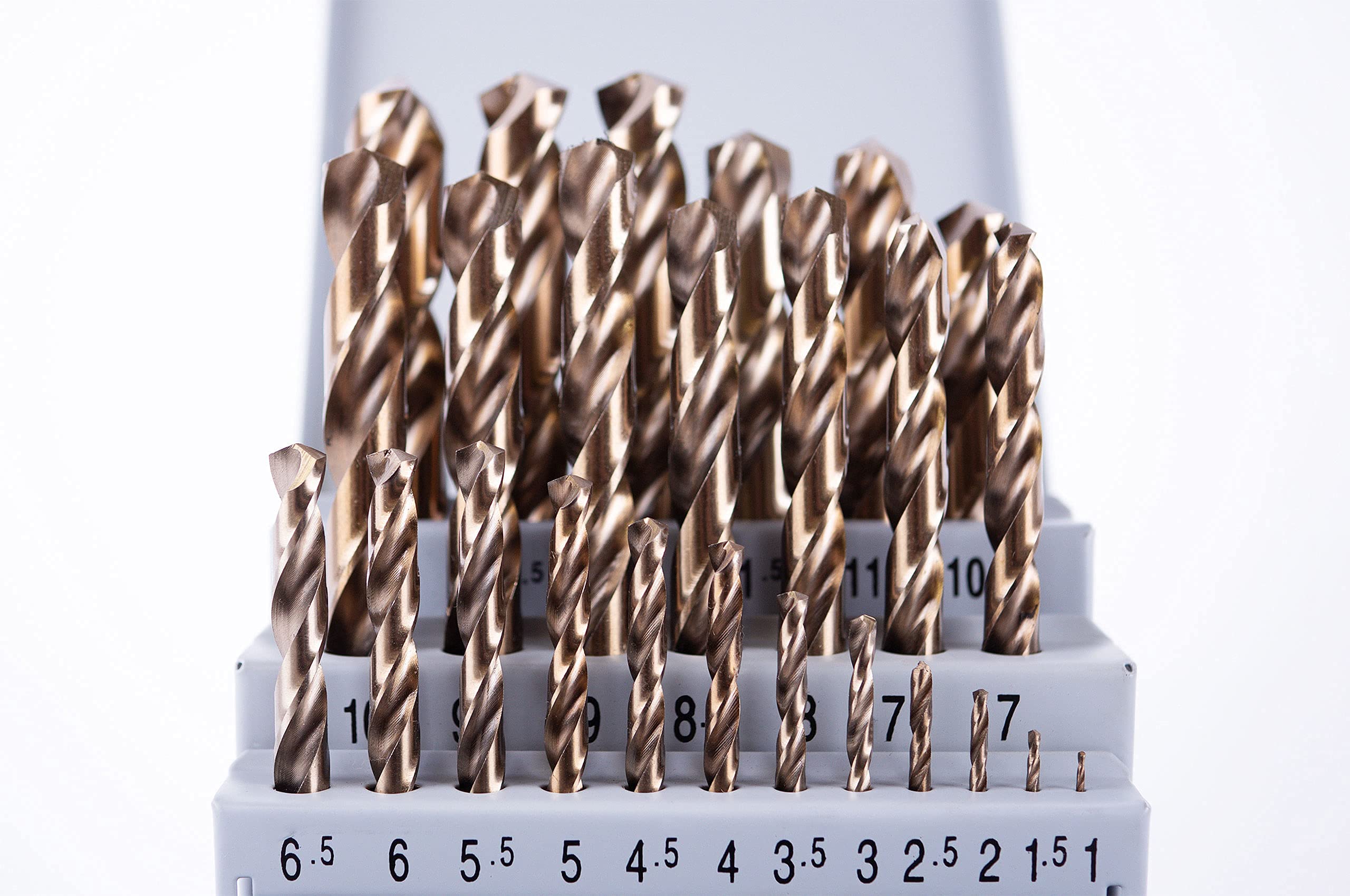 GSR Zestaw wierteł spiralnych 25-częściowy, zestaw wierteł stalowych zgodnie z DIN 338, HSS-E zestaw wierteł do metalu 1-13 mm, stopów kobaltu, akcesoria do wiertarek, w zestawie metalowe pudełko