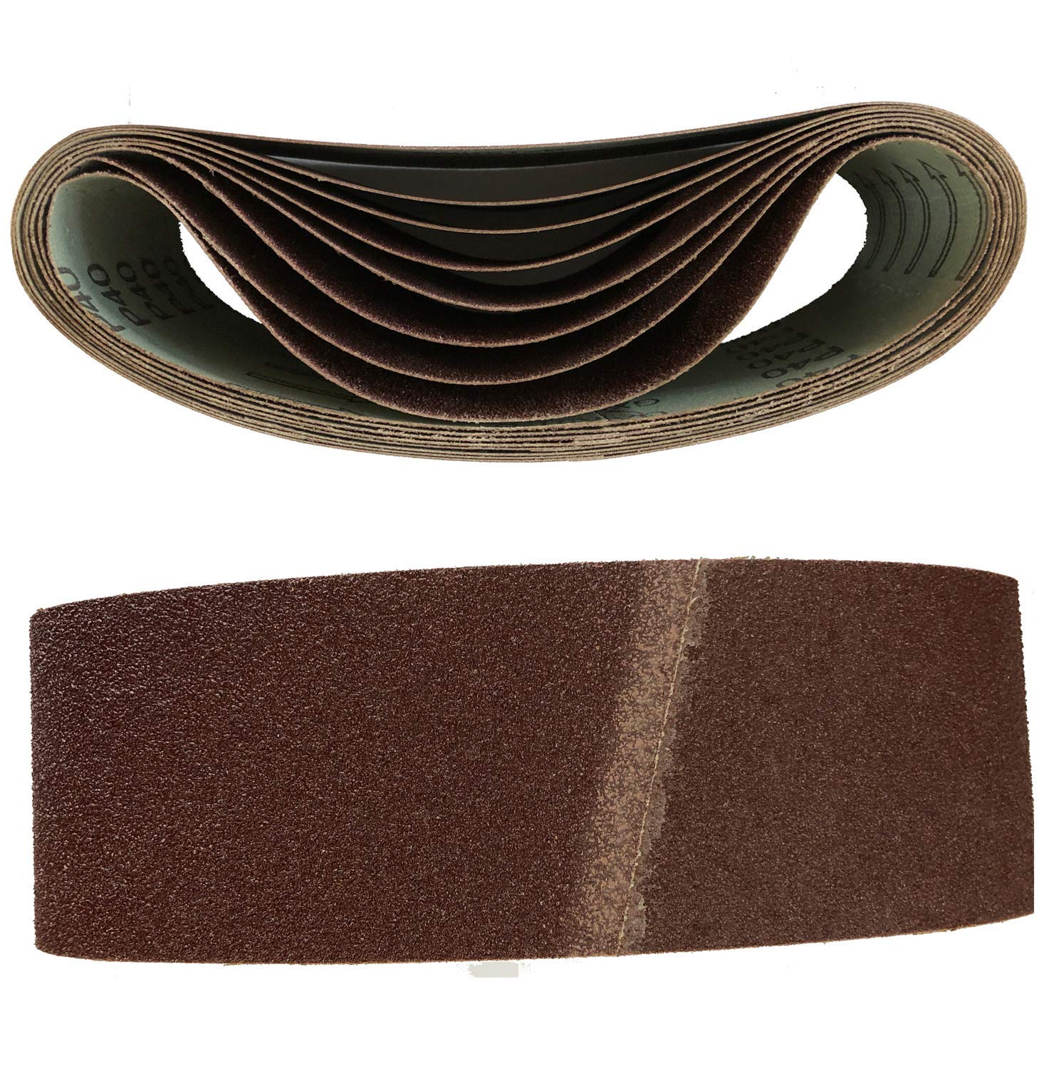 10 Nastri Abrasivi In Tessuto Grana 60: Dimensioni 75x457 Mm, Per Levigatrici A Nastro, Adatti A Legno, Metallo, Vernice