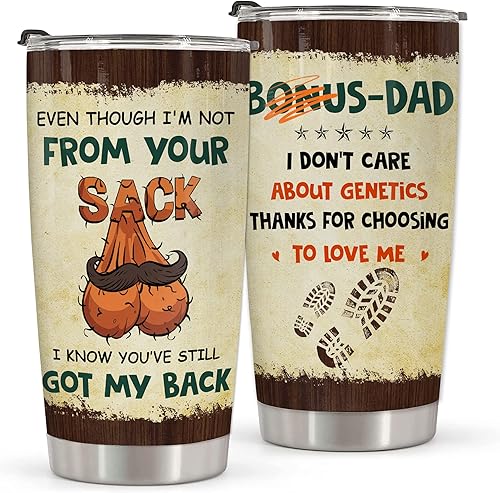 Vaso de regalo de 20 onzas para papá, divertido regalo de cumpleaños o día del padre de hija o hijo para un bono o padrastro, taza de viaje aislada,