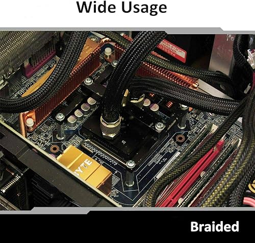 Miniatura 7 de Protector de funda de organización de cables de 25 pies a 12 pulgada, funda de alambre expandible de PET para oficina, TV, computadora, cine en