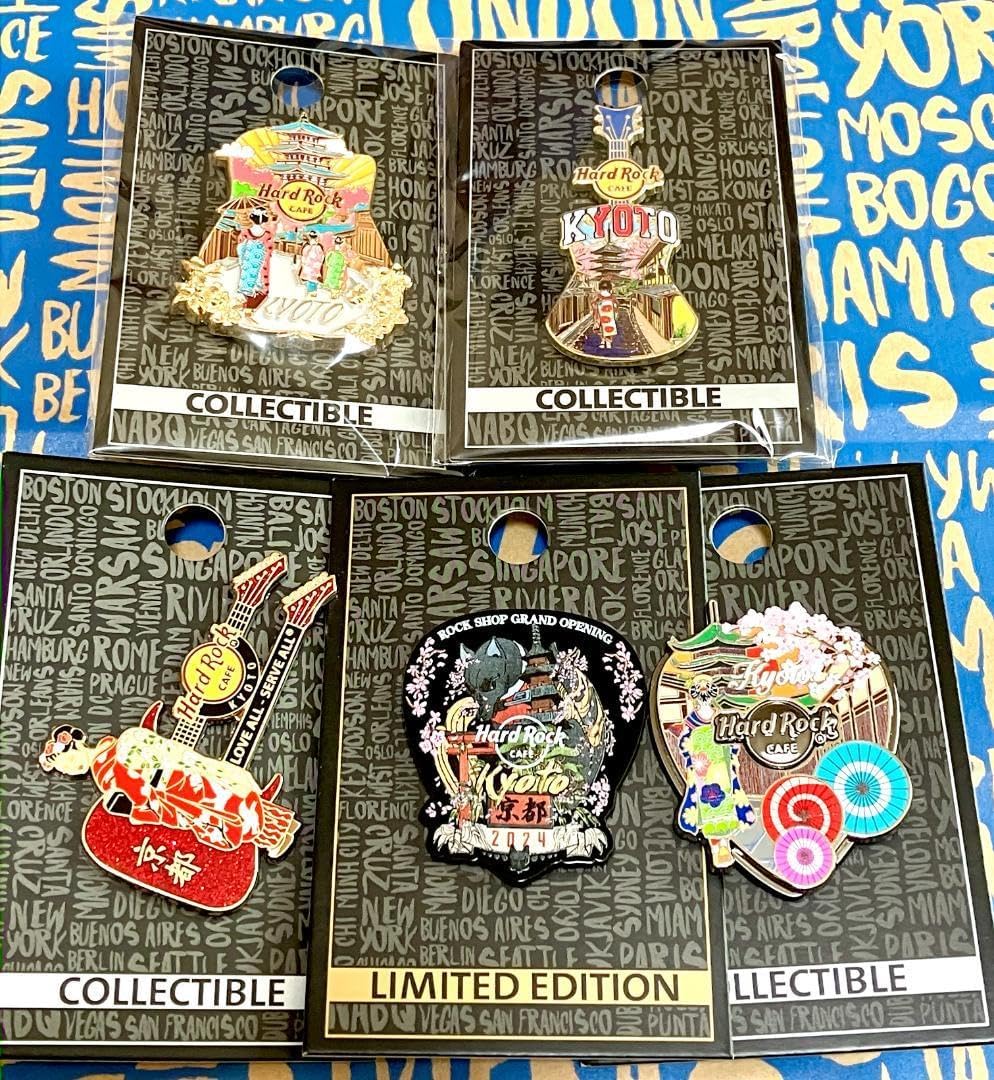 値下☆祇園京都♥オープニング・ピン☆ブラック等5点セット【花街・舞妓】ギター 値下祇園京都オープニング・ピンブラック等5点セット【花街・舞妓