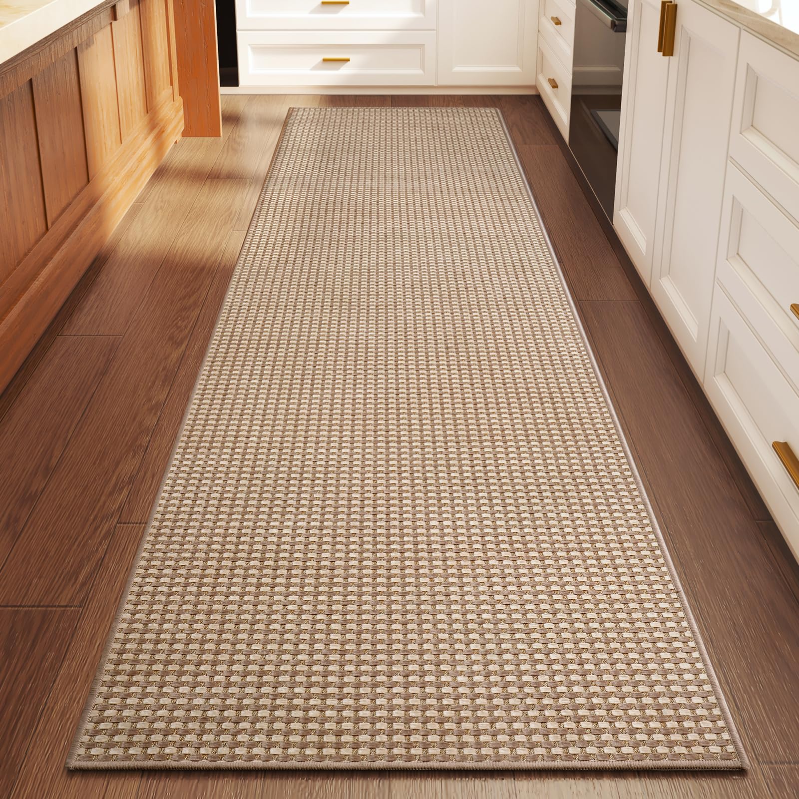 YDKGL 2x6 Kitchen Runner Rug Boho Woven Brown