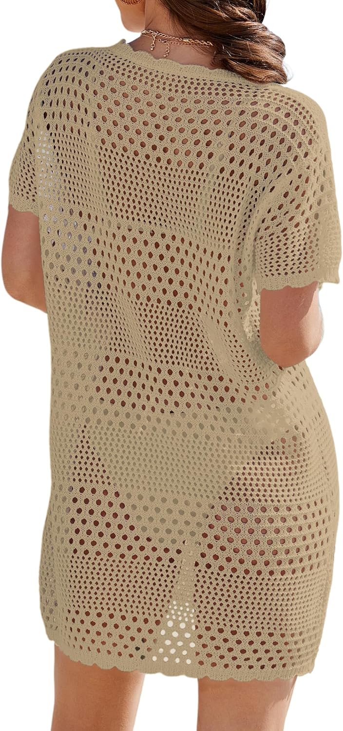Buauty Womens Swimsuits Coverup Bathing Suits Cover Ups Crochet Swimwear Bikini Beach Dresses 2026 Vacation Outfits