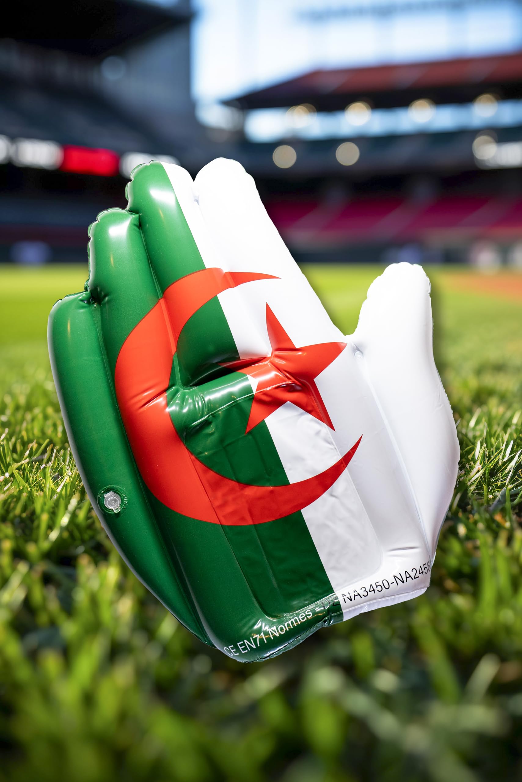 Générique Main Gonflable Algérie – Supporters Football – Taille XXL – Léger, Résistant, Réutilisable – Accessoire de Match, Fans, Coupes & Événements – SupportR
