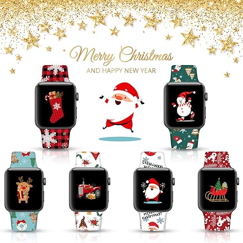 Miniatura 10 de Correa de reloj de Navidad para Halloween compatible con Apple Watch Band de 1.496 in, 1.575 in, 1.614 in, 1.654 in, 1.732 in, 1.772 in, iWatch