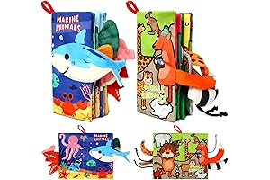 Montessori 2PCS Baby Cloth Books for 6-12 Months