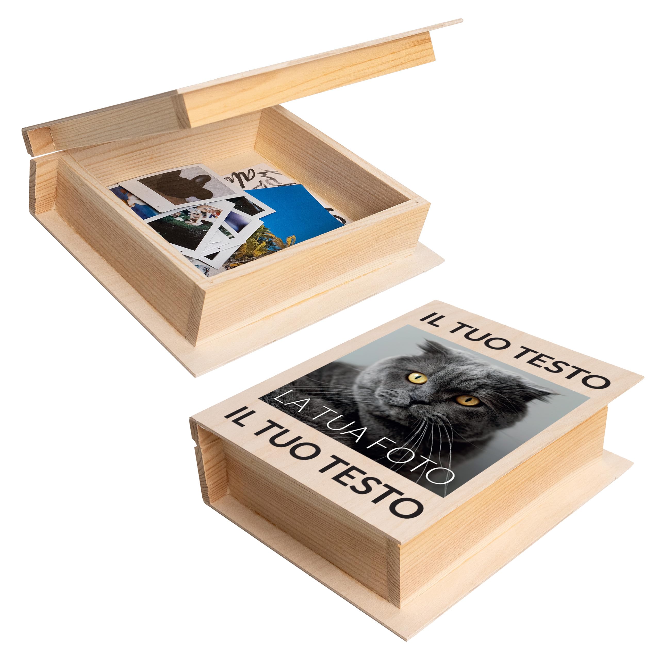 Creative Deco Foto Personalizzata Idea Regalo Scatola di Legno per Vino | Personalizzato Scatole dei Ricordi | Per Donna, Uomo e Coppie | 1 Bottiglia | Per Compleanno, Pasqua, Feste