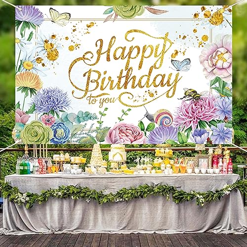Miniatura 5 de Pancarta de fondo de fotografía de cumpleaños de jardín de flores rosas para decoración de fiesta de mujeres