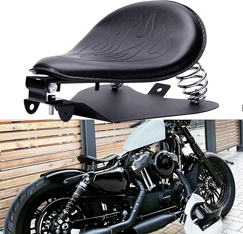 Miniatura 8 de Kit de soporte de montaje de placa base de asiento de resorte negro personalizado para Sportster XL1200 883 48 Dyna Softail Fatboy Custom