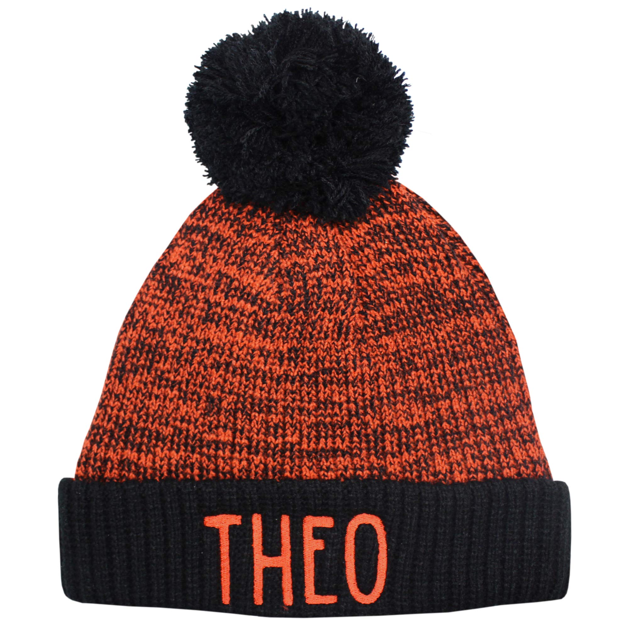 TeddyTs Personalised Child's Chunky Knit Marl Bobble Hat (Copper)