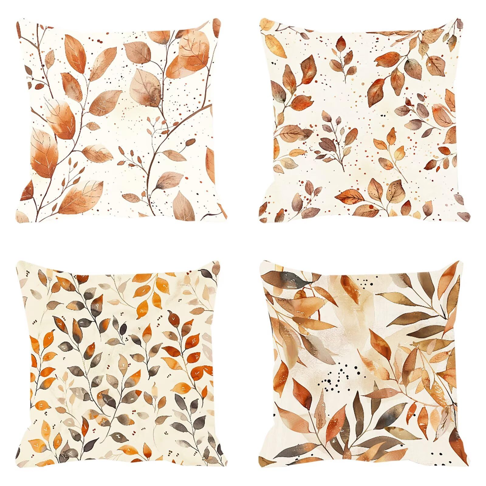 Housse de coussin extérieur imperméable 50x50 orange x4
