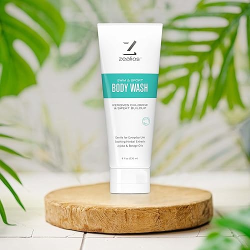 Miniatura 7 de Zealios Swim & Sport Gel de baño para nadadores y atletas de 8 onzas, solución para el cuidado de la piel para hombres y mujeres, elimina el cloro,