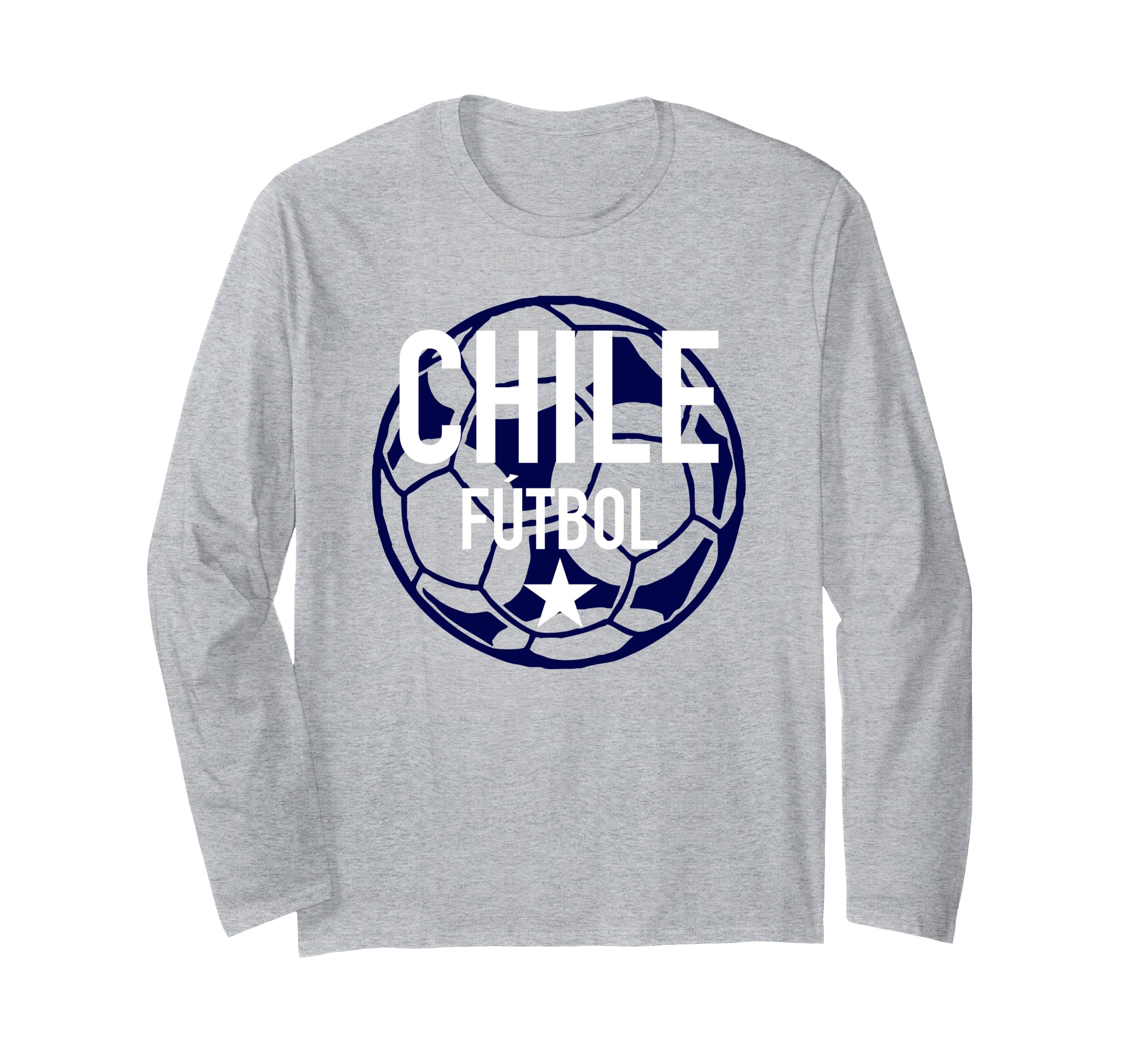 Chile Futbol Soccer Ball Long Sleeve T-Shirt, Grey