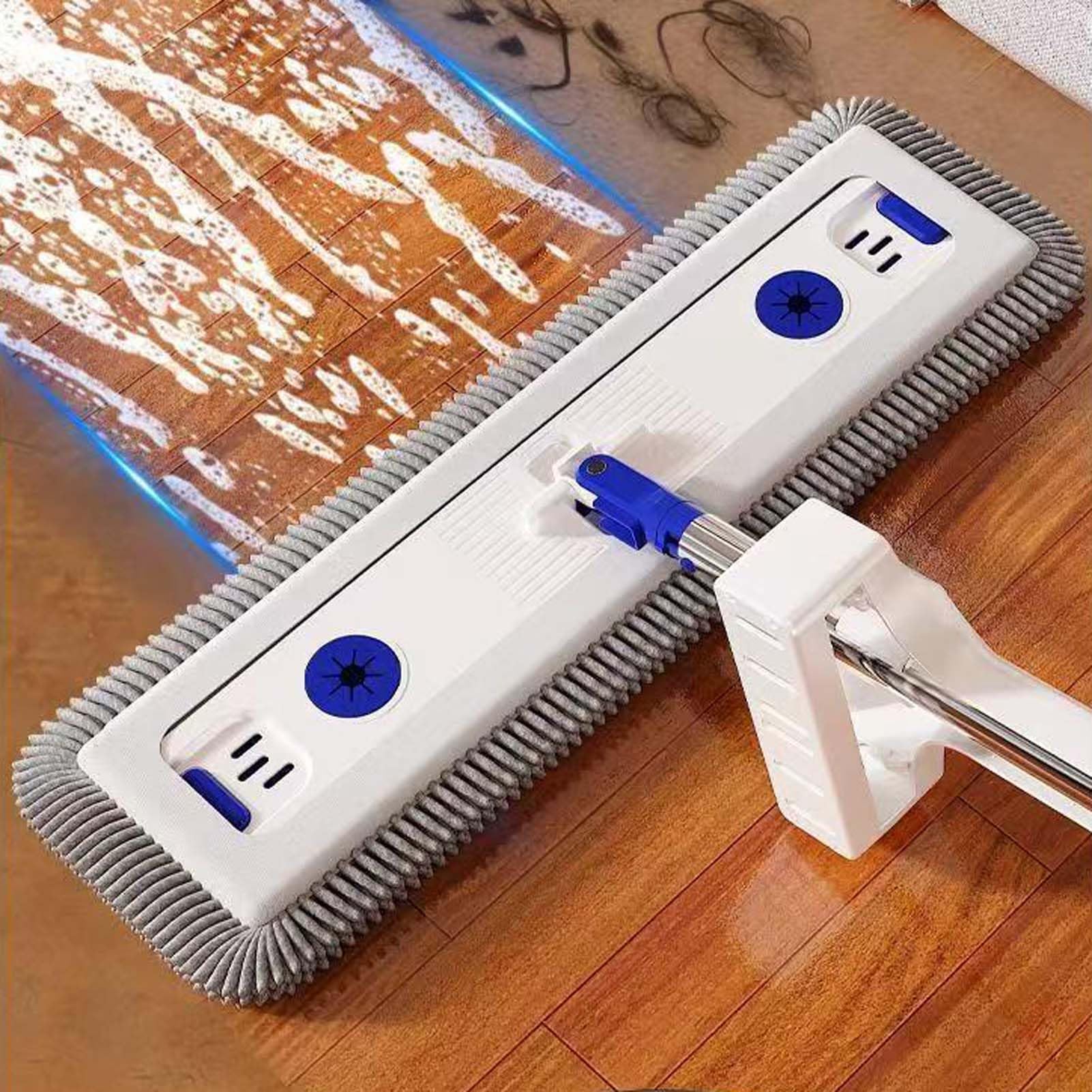 Mop Microfibra con Mocio Pavimenti, Lavapavimenti per Pulizia Domestica, Panno Lavabile Riutilizzabile Assorbente, Scopa Lavapavimenti con Manico Telescopico per Cucina Bagno E Diverse Superfici