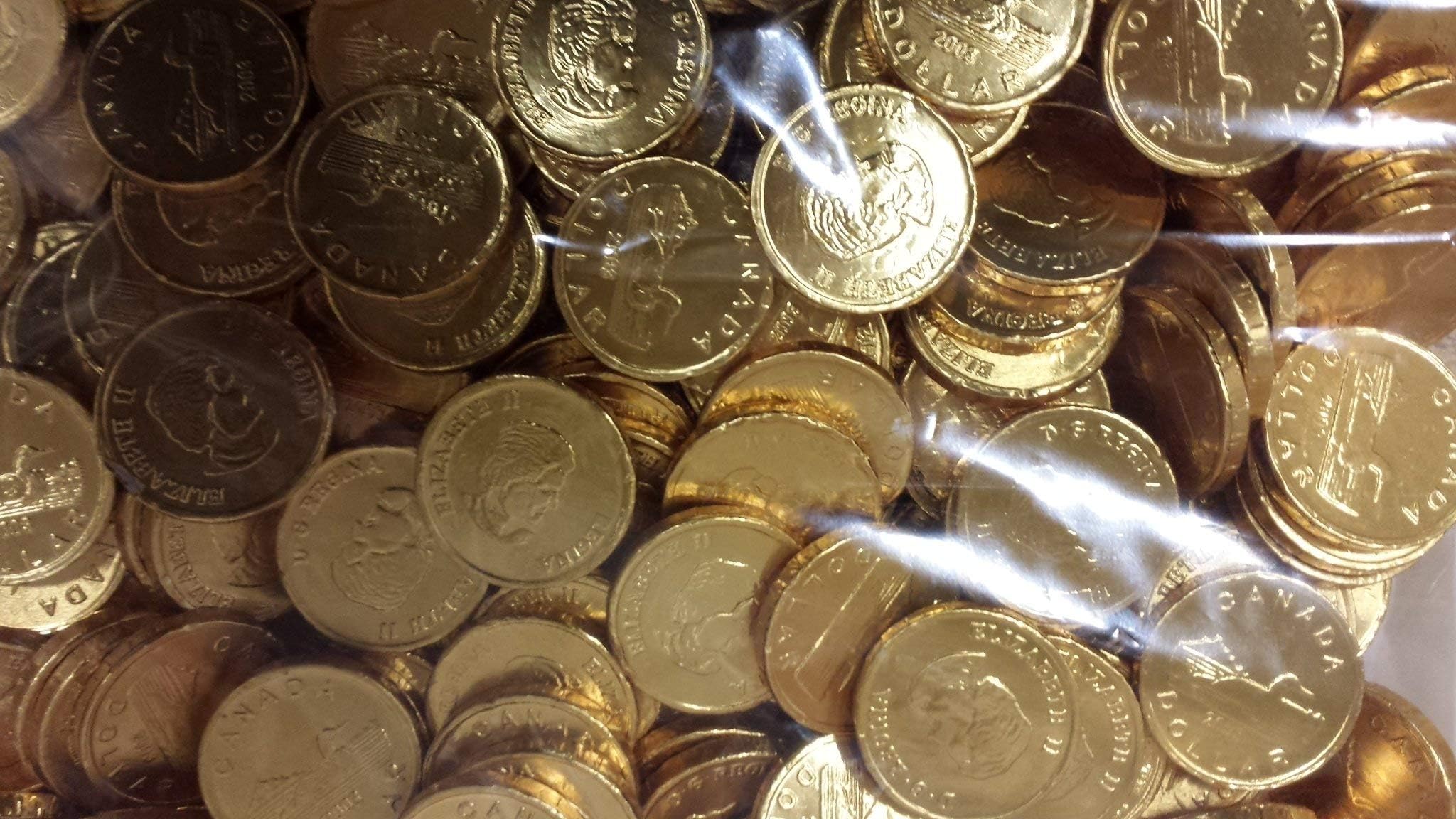 Canadian$1.00 Milk Chocolate Coins, 180 Count 1kg, 2.2 Pounds