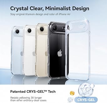 CASEKOO for iPhone Air Case, Crystal Clear, Patented Anti-Yellowing, Slim