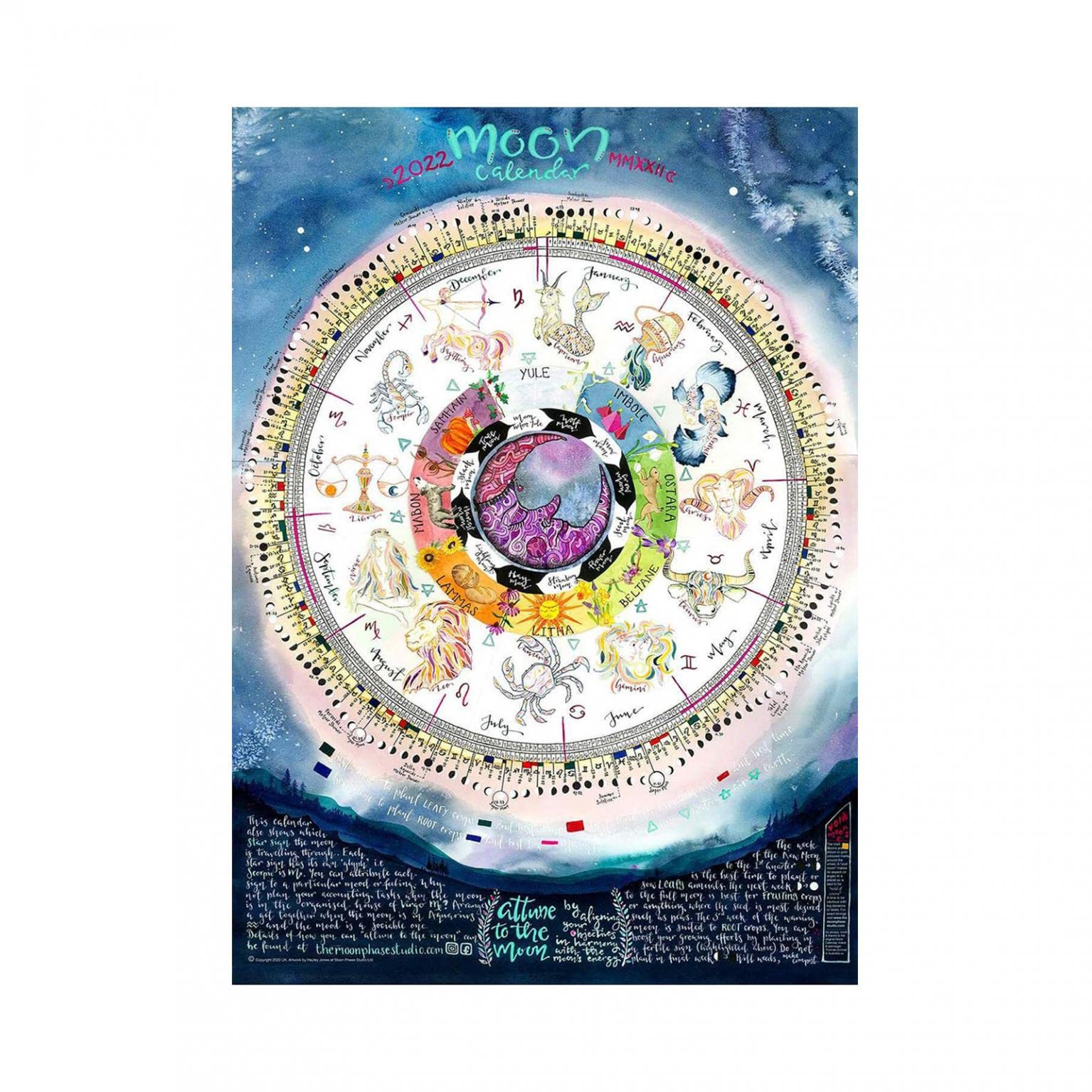 Amazon.com : Moon Turntable Calendar 2022 Hanging Moon Calendar 2022 Moon  Phase Calendar Constellation Calendar for Home Decoration Cloth Decoration (Moon  Calendar) : Office Products