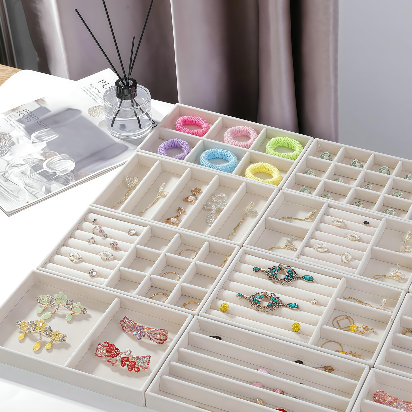 Nwvuop Boite A Bijoux, 3 Tiroirs Rangeent Boucle D'oreille Acrylique Organisateur De Rangeent