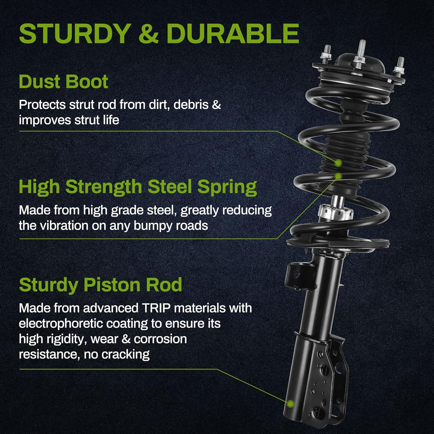 AUTOSAVER88 Front Pair Complete Quick Struts Shocks Compatible with 2009-2016 Chevy Traverse 2007-2016 GMC Acadia 2008-2016 Buick Enclave 2007-2010 Saturn Outlook
