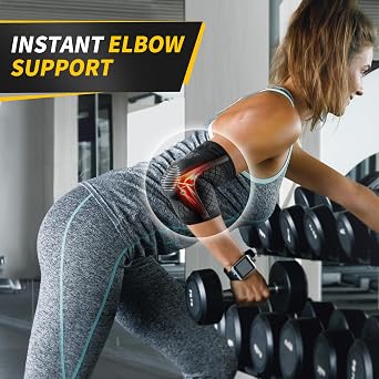 CAMBIVO Elbow Support for Men&Women 2 Pack, Upgraded Tennis Elbow Support Arm Sleeves with Gel Pad and Dual Stabilizers, Elbow Brace for Tennis, Golfer, Weightlifting, Tendonitis