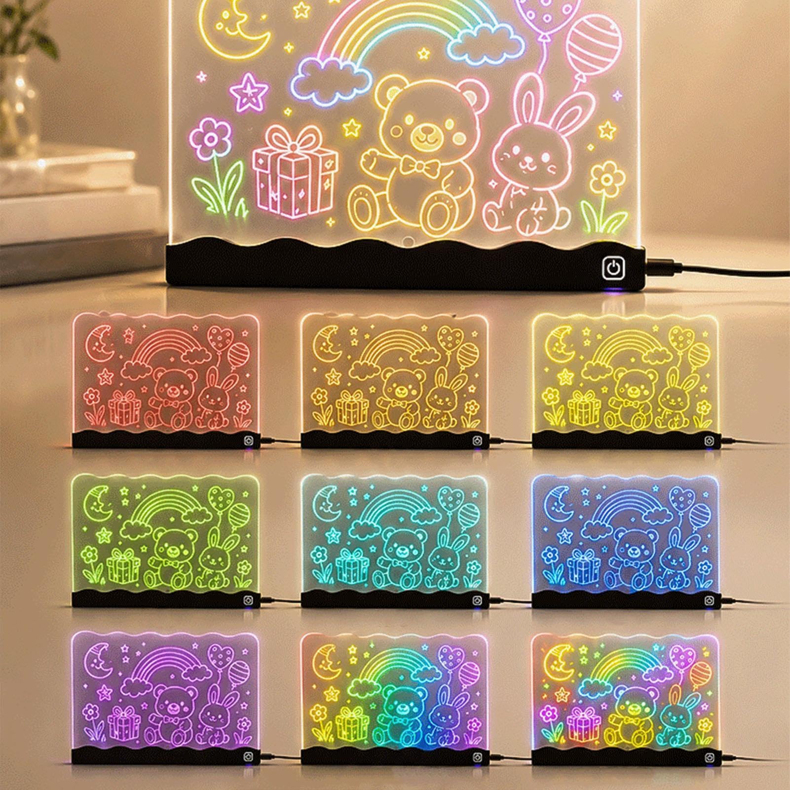Tavola da disegno LED per bambini ricaricabile scrittura Doodle Pad con
