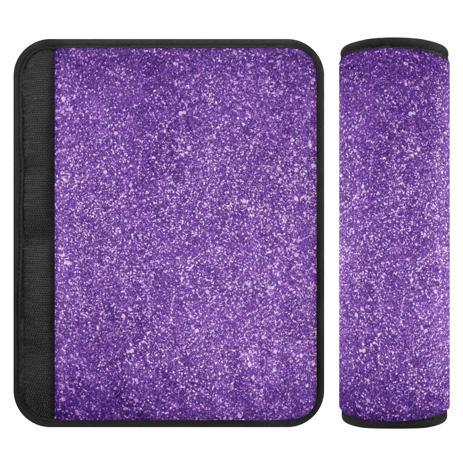 CHIFIGNO 2er-Set Sicherheitsgurt-Abdeckungen - Türkis Glitzer Für Auto & Tasche