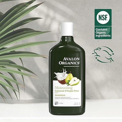 Vista 5 de Avalon Organics Champú de pera de coco totalmente natural, 11 onzas líquidas