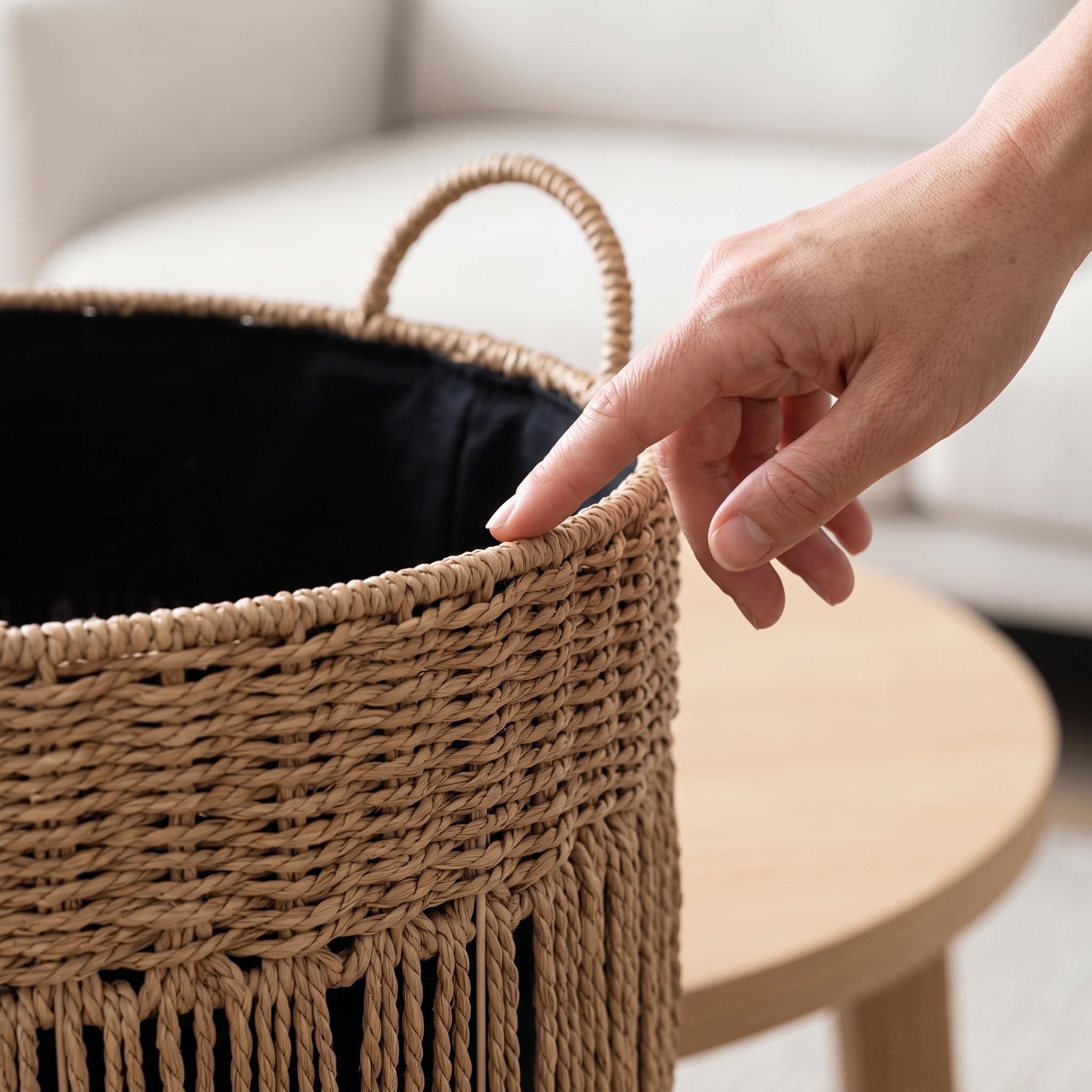 Contenedores Organizadores de Seagrass Tejidos a Mano para Almacenamiento en el Hogar, para la sala - para el baño, Cesta de almacenamiento de estilo japonés, tejida a mano, pequeña