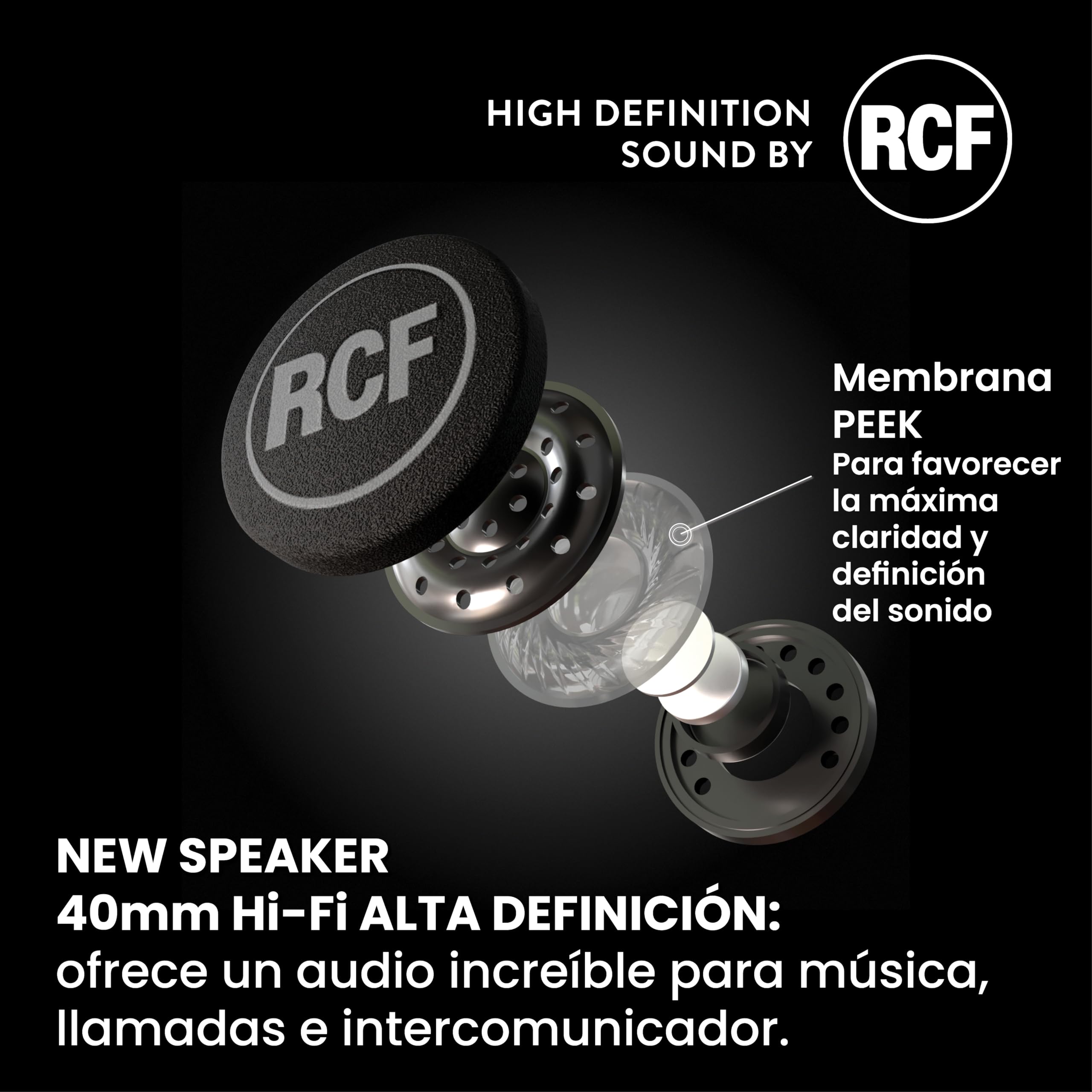 Midland Intercomunicador Casco Moto BT Mini, Auriculares Inalámbricos Bluetooth, Cancelación Ruido, Waterproof, Alcance 500m, Autonomía 8H