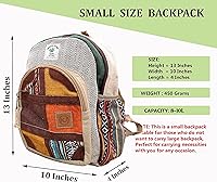Vista 2 de Mochila Nepal de cáñamo natural hecha a mano para mujer, mochila pequeña y ligera, Daypack2, Mochilas Daypack