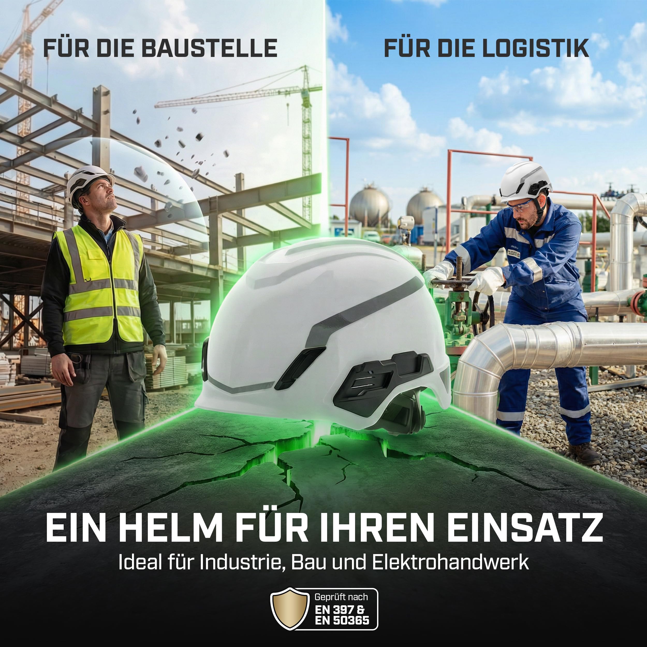 MSA V-Gard H1 Novent Bauhelm - unbelüfteter Schutzhelm für Baustelle & Elektriker - Helm nach DIN EN 397 für die Arbeit