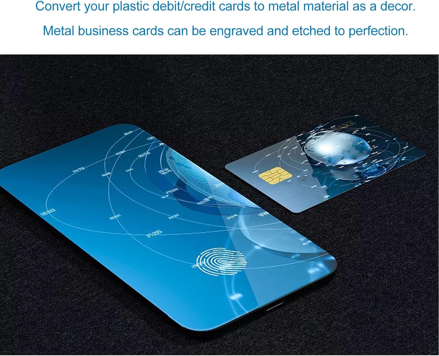 Metal Business Card, DIY Metal Credit Card with 4442 Chip Slot, Magnetic Stripe, Brass Matte Black, Engraveable, Writable, Readable, High Safety