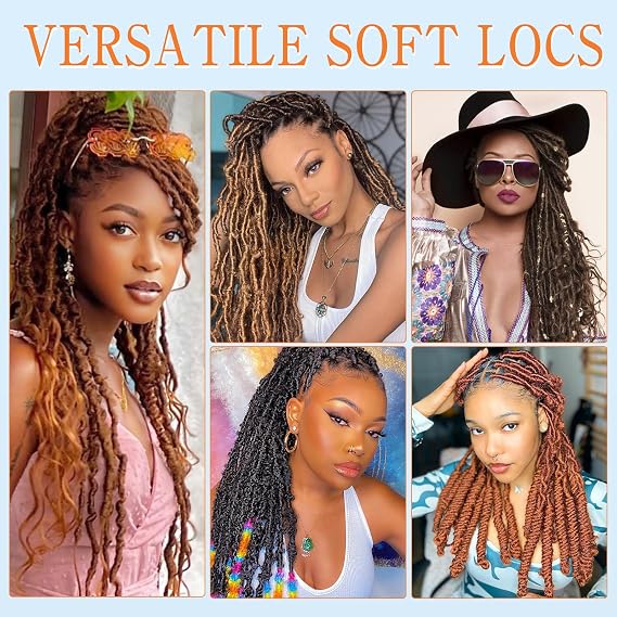 Soft Locs 10 Inch 7 Packs Short Faux Locs Crochet Hair for Black Women, 1#