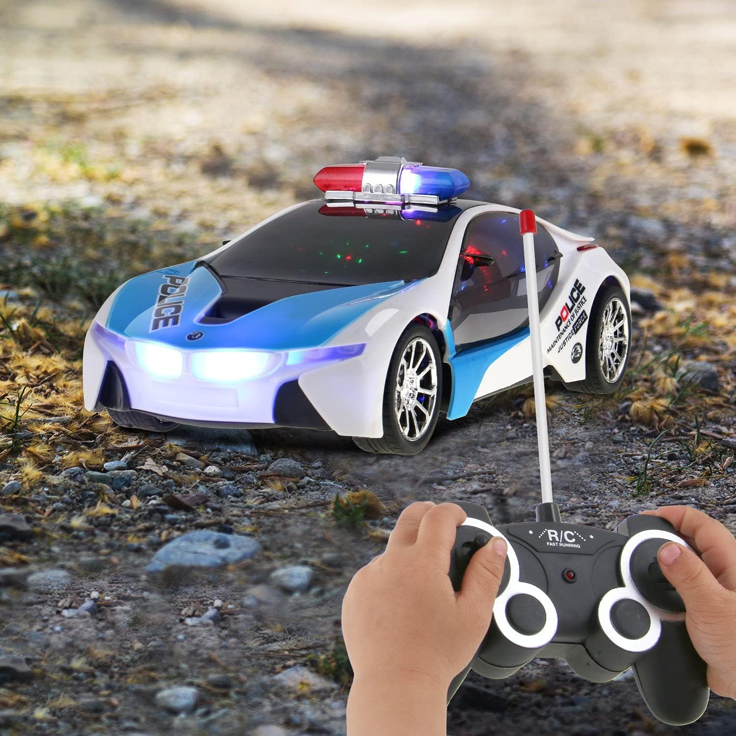 RC Concept Police Car 1:16 Scale Full Function Remote Radio Control - 3D Flashing Lights + Sounds
