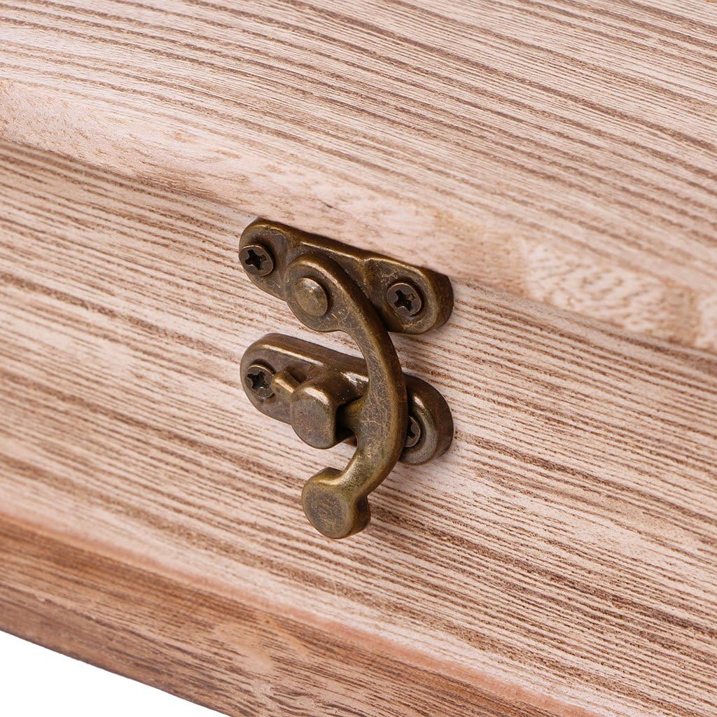 Wooden Hinged Lockable Box Jewellery Storage For Case Crfats Sundries