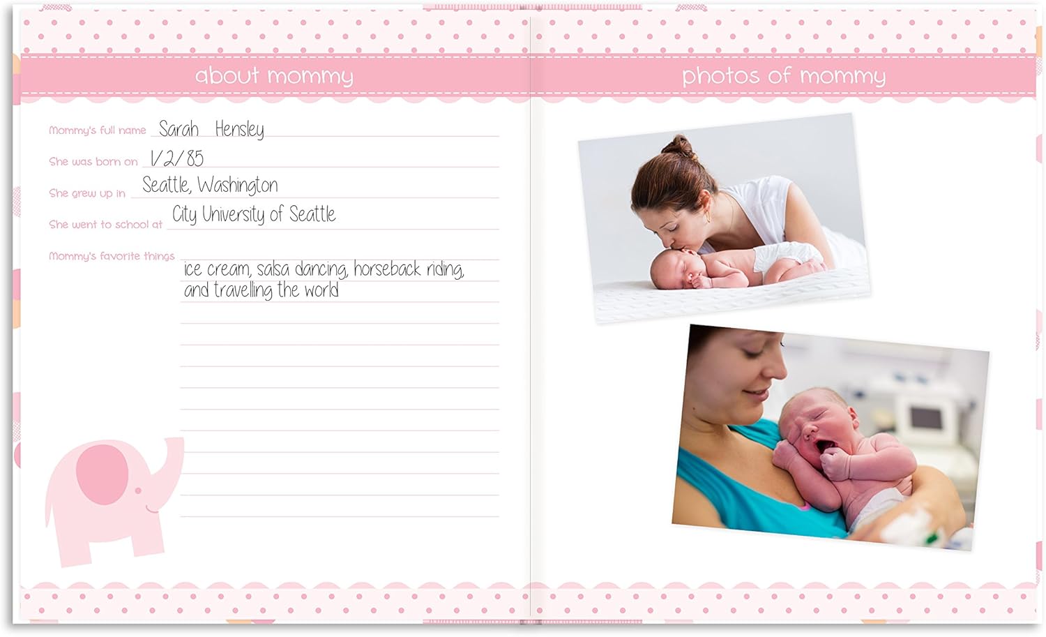 Lil Peach First 5 Years Baby Memory Book, Cherish Every Precious Moment, Pink & Peach Confetti Polka Dots : Everything Else
