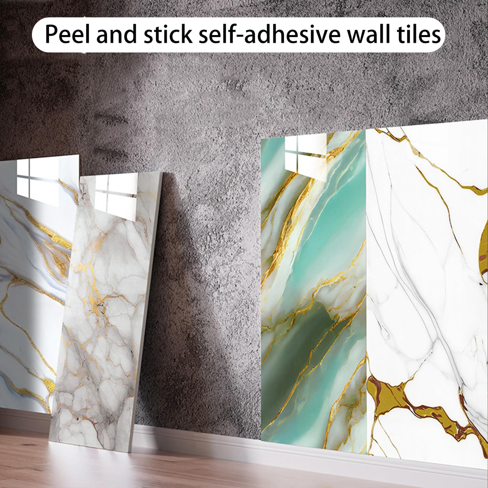 YFQHZDS Paraschizzi Autoadesivo in Marmo, 60X30 Cm, Piastrelle Autoadesive in PVC, Paraschizzi Impermeabile per Cucina, Bagno E Soggiorno,Style6,20pcs